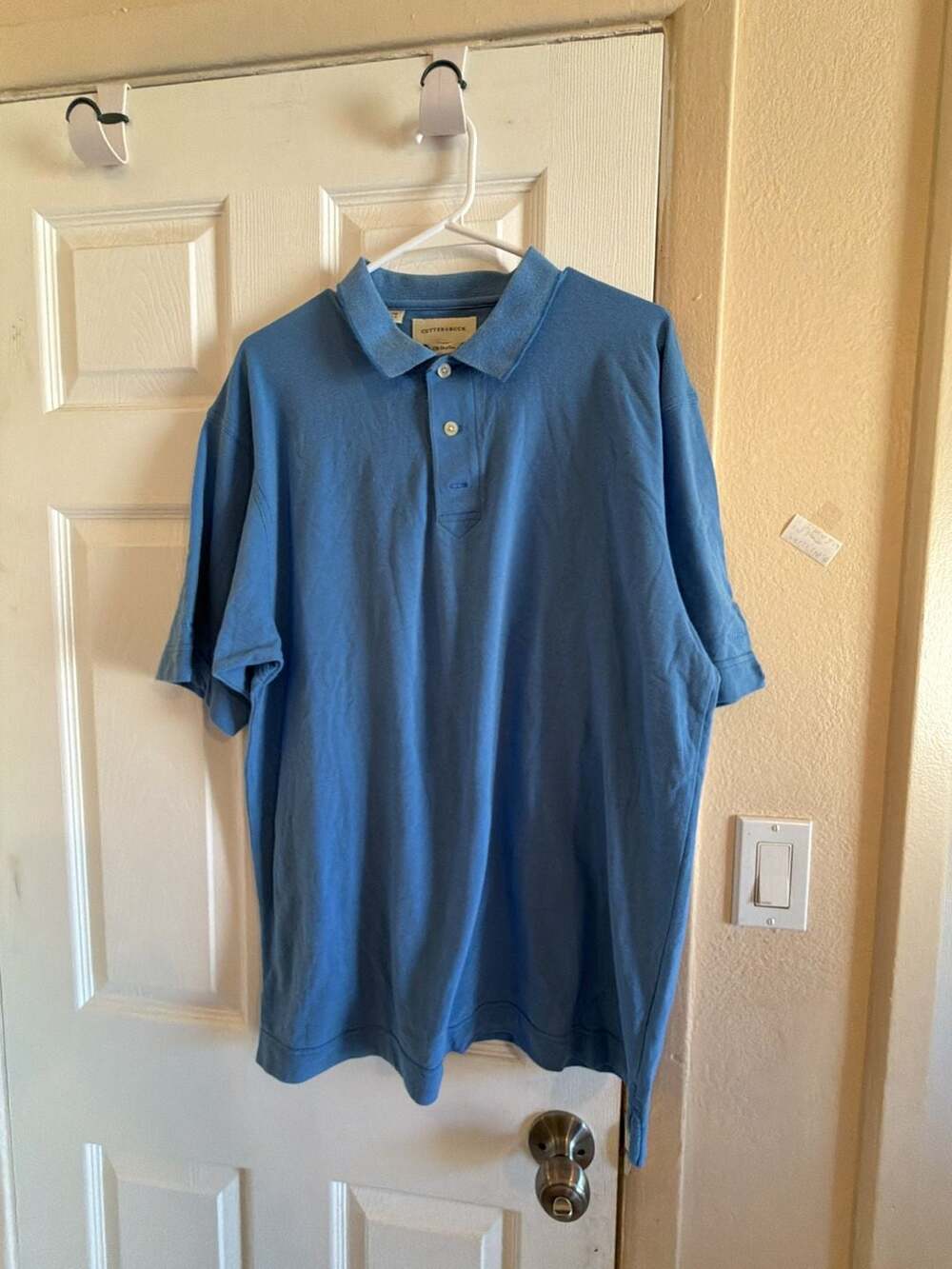 Cutter & Buck CB DryTec Polo Shirt Blue Golf Short Sleeve